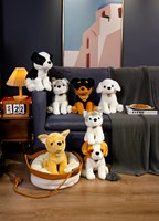 Vente en gros d'usine, jouet en peluche pour chien personnalisé, ODM/OEM, animaux en peluche, beagle, husky, saint-bernard, shiba, tissu en coton