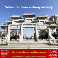 Portail commémoratif en marbre et granit naturel sculpté à la main, style chinois traditionnel Paifang, écologique et durable, pour hôtel et villa