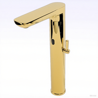Robinet de lavabo moderne et contemporain en acier inoxydable, sans contact, à eau froide, à poser sur le comptoir, pour salle de bain et chambre