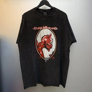 SAINT MICHAEL コットン Tシャツ メンズ ストーンウォッシュ ヘビーウェイト オーバーサイズ ヴィンテージ加工 アシッドウォッシュ - Product Image 2