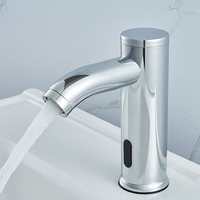 Robinet de lavabo automatique en laiton à trou unique, à montage sur plan, avec cartouche céramique moderne, à capteur de mouvement, sans contact, à induction, pour maison et villa