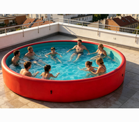 Maßgefertigter DWF Aufblasbarer Bodenpool Langlebiges UV-Beständiges PVC 7mm Dick Tragbarer Schwimmpool für Garten Outdoor Kinder Erwachsene