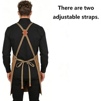 Tablier de chef en toile personnalisé avec logo pour hommes et femmes, tabliers classiques à 3 poches, tablier de travail résistant à la saleté avec bretelles croisées pour la cuisine