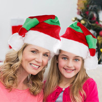 2022 Voorraad Rode Kerstmuts Groothandel Volwassen Kinderen Kerstversiering Pluis Rode En Witte Hoed