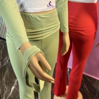 Ensemble décontracté 2 pièces femme 2026 : Haut court à col rond et manches longues + Pantalon taille haute contrastant, tenue de fête de Noël tendance (avec bandeau)