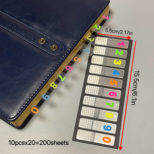 Blocs-notes adhésifs transparents en plastique PET résistant, numérotés de 0 à 9, pour étudiants, avec motif croisé - Product Image 2