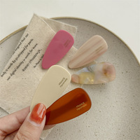Pinces à cheveux personnalisables avec LOGO pour filles, en acétate, simples et exquises, en résine acrylique rose doux, accessoires pour franges