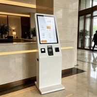 Kiosco de Autoservicio con Pantalla Táctil Capacitiva de 32 Pulgadas, con Base para Piso, Pantalla LCD para Hotel, Vestíbulo, Centro Comercial