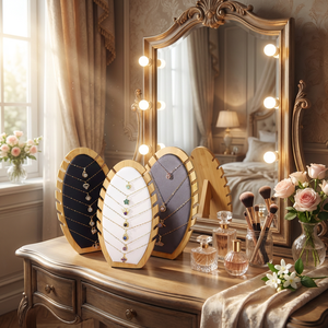 Cross-border Hot Selling Walnut Color Creative Wood Necklace Display <b>Stand</b> Cases Displays Jewelry <b>Hanger</b> Window Live Stall Shelf - Product Image 4