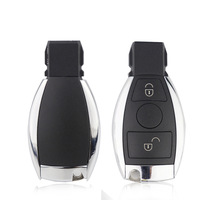 Boîtier de remplacement pour clés de voiture télécommandées 2-3-4 boutons pour B-enz, en ABS noir/argent, pour clé à pile unique