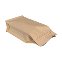 Sachet d'emballage à fond plat à huit soudures avec fermeture éclair pour café en grains, noix, snacks et fruits secs, disponible en gros (150g, 250g, 500g, 1000g)