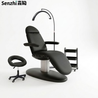 Fauteuil de soin électrique réglable noir à 3 moteurs pour dentisterie, tatouage, esthétique, massage et soins du visage, idéal pour salon de beauté