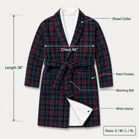 Peignoir personnalisé imprimé, extérieur blanc doux, intérieur en polaire, col châle, marque privée, robe de chambre saisonnière pour homme
