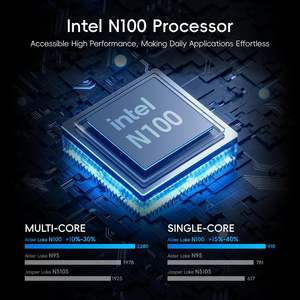 RUNCK dernier Mini ordinateur Ultra-mince Win 11 Inter N100 ventilateur de refroidissement 8 Go DDR5 256 Go 4K 60Hz affichage avec écran - Product Image 2