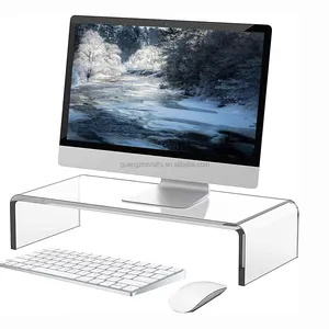 Clear Acrylic Laptop Monitor Stand U Shaped Acrylic Monitor Riser For Home Office