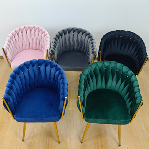 Meubles de salle à manger commerciale Chaises de salle à manger en velours <span class=keywords><strong>Madame</strong></span> Gold Leg Chairs Silla Para Tocador Green Velvet Dining Chairs - Product Image 3