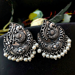 Boucles d'oreilles répliques en argent, motif paon, élégantes, pour filles, à porter au quotidien ou en soirée - Product Image 1