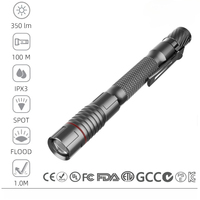 Lampe torche stylo en alliage d'aluminium personnalisable avec zoom et mise au point réglables, rechargeable USB-C, LED étanche, torche de poche pour infirmières