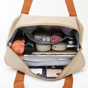 Sac de voyage unisexe à <span class=keywords><strong>fermeture</strong></span> <span class=keywords><strong>éclair</strong></span>, grande capacité, avec compartiment pour trolley, sac de sport imperméable en Oxford, sac à bagages étanche - Product Image 6