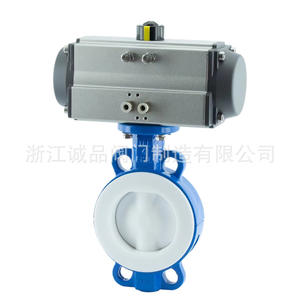 D671F-16 Pneumatic PTFE-Lined Butterfly Valve Manual Power for Oil Water Gas Media Wafer Butterfly Valve - Product Image 3