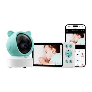 DANMINI เครื่องเฝ้าดูเด็ก หน้าจอ IPS ขนาด 5 นิ้ว 1080P แอพทูย่าการมองเห็นได้ในเวลากลางคืนแบบรีโมทกล้องรักษาความปลอดภัยภายในบ้าน - Product Image 2