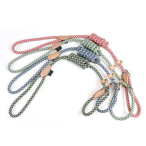 Tali kekang anjing tugas berat kualitas tinggi tali kulit kepang warna-warni anjing Slip Lead untuk tanpa tarik pelatihan kuat dan tahan lama tali kekang hewan peliharaan - Product Image 1