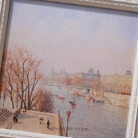 Tableaux muraux paysages européens fleuris, style shabby chic, faits main, vintage, imprimés haute définition, encadrés en bois, à suspendre