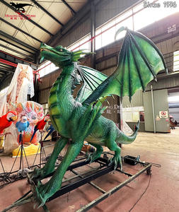 Ukuran kehidupan listrik buatan tangan naga terbang Barat dengan sertifikat CE/TUV Model naga animatronik misterius untuk tampilan taman - Product Image 4