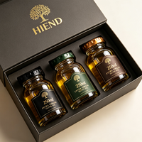 Ensemble de 3 pots à miel en verre de luxe avec couvercles, coffret cadeau de dégustation de miel, boîte rigide personnalisée disponible pour le miel de Manuka cru biologique