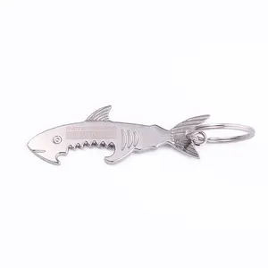 custom opener beer silver keychain fish metal