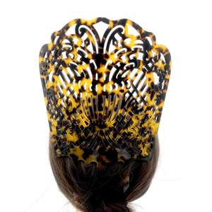 Hollow Out Women Fork <span class=keywords><strong>Flamenco</strong></span> Estilo español Acetato Peines para el cabello Insertar estilo Peines para la decoración del cabello - Product Image 4