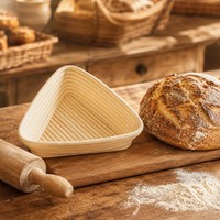 Panier de levage en rotin naturel, sans éclats, design en rotin, avec doublure en coton, pour la levée professionnelle du pain, directement de l'usine