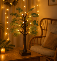 Veilleuses LED blanches chaudes en forme de palmier pour la décoration intérieure de Noël, les fêtes et les événements.