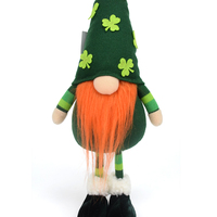 Gnome en peluche de 18,5 pouces pour la Saint-Patrick, motif trèfle, idéal pour les fêtes irlandaises