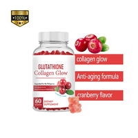 WELLBODY Gommes au collagène et glutathion pour blanchir la peau Original à la canneberge Complément tonique antioxydant pour une peau éclatante