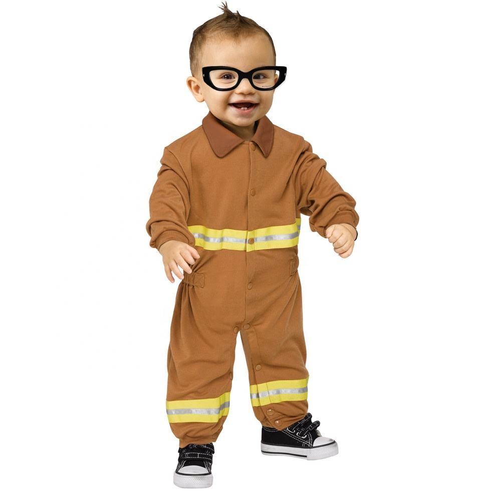 khaki Striped Button Costume