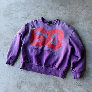 Sweat-shirt Homme à Col Rond, Effet Délavé Acide et Vintage, Imprimé DTG, Style Designer, Effet Usé, par Fabricant de Vêtements - Product Image 1