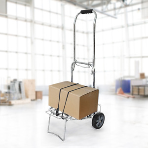 Folding Portable Steel Hand <b>Cart</b> With Four Wheels For Grocery Shopping And Home Use - Product Image 2