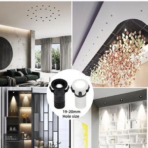 Ingebouwde aluminium spotverlichting anti-verblinding 3CCT RA80 1W ronde mini COB LED spots - Product Image 3