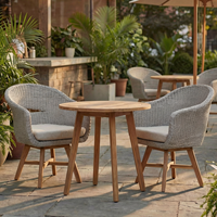 Ensemble de 2 chaises de salle à manger d'extérieur, fauteuils de patio en rotin PE pour jardin, balcon, véranda, terrasse, café, restaurant