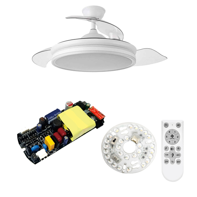 Full Voltage 110-240V BLDC Ceiling Fan Controller for DC24V Motor 19V Light Module with RF433 Remote Controller 2.4G APP Tuya