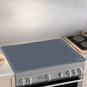 Silikon-Elektroherd Abdeckung Extra große wasserdichte hitze beständige flache schwarze Küchen arbeits platte für Kochfeld Tischplatte