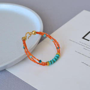 Nuevo y Moderno Collar Desmontable con Cuentas <span class=keywords><strong>de</strong></span> Circonio Translúcido Naranja, Diseño <span class=keywords><strong>de</strong></span> Nicho Estilo Chino, Serie Dunhuang, Cadena para Suéter - Product Image 3