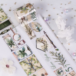 Rouleaux d'autocollants en PET à effet <span class=keywords><strong>feuille</strong></span> d'aluminium 3D personnalisés, ruban adhésif PET transparent haut de gamme pour journalisation et <span class=keywords><strong>scrapbooking</strong></span> - Product Image 2
