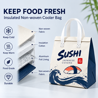 Sac isotherme imperméable non tissé pour sushis avec doublure en aluminium, sac isotherme pour la livraison de repas à emporter