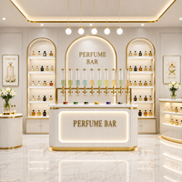 Étagères de présentation de parfums personnalisées, vitrine LED, mobilier, design et décoration intérieure de boutique de parfums tout-en-un, présentoir de parfums