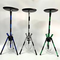 Usine directe narguilé arabe araignée luxe Premium élégant 3 tuyaux ensemble complet narguilé salon Bar fête cristal verre Shisha narguilé