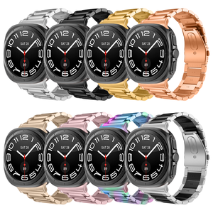 Cinturino in metallo integrato a tre maglie per Samsung <span class=keywords><strong>Watch</strong></span> 8 Classic/7 <span class=keywords><strong>Ultra</strong></span>, 22mm in acciaio inossidabile, Bestseller - Product Image 1