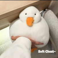 Peluche Canard Super Douce et Moelleuse Anti-Stress, Compagnon Réconfortant à Corps Rond, Jouet Apaisant pour l'Anxiété