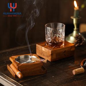 En stock Home Bar Cigar Rest Accessoires Set <span class=keywords><strong>Cadeau</strong></span> En Bois Cigare Cendrier Dessous De Verre Whisky Plateau Et Porte-Cigare pour Homme <span class=keywords><strong>Papa</strong></span> - Product Image 4